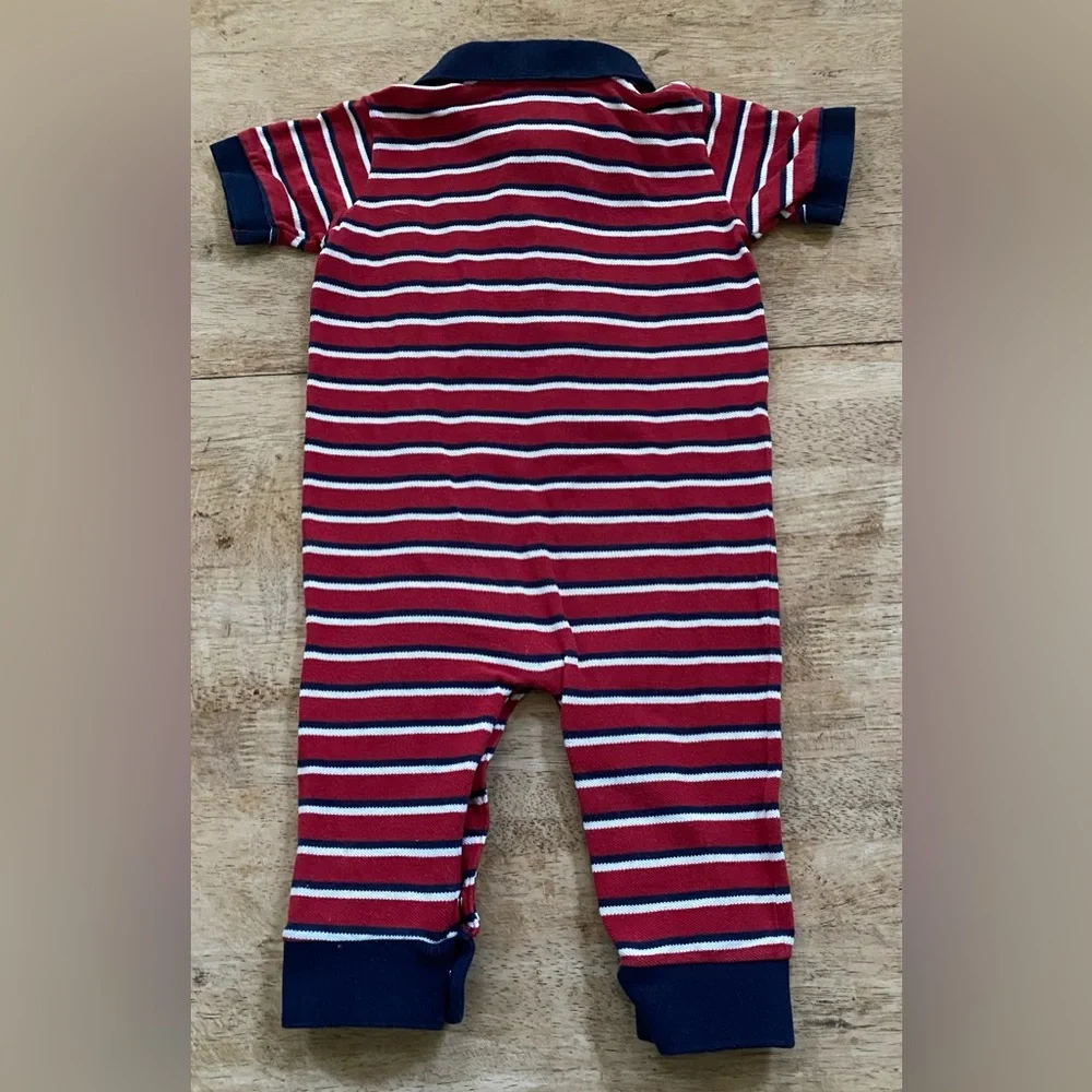 Vintage Polo Ralph‎ Lauren Infant Sz S 3-6 mo Striped Mesh Knit Romper